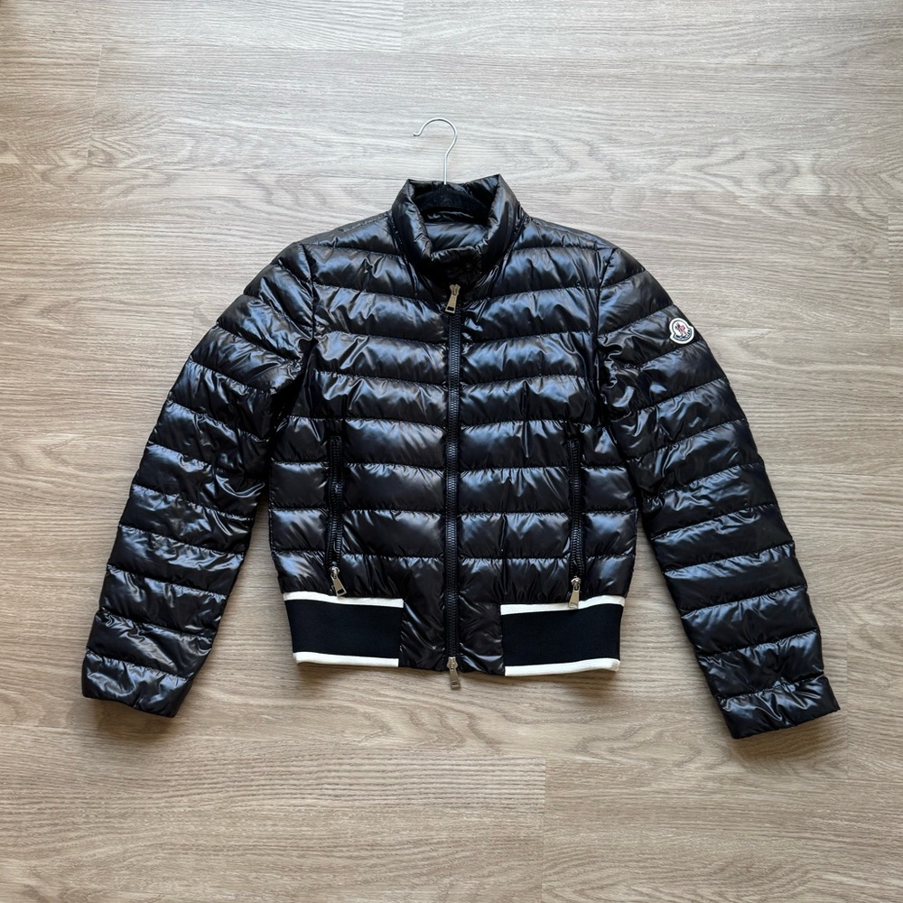 Moncler Black Puffer Jacket with White Accents